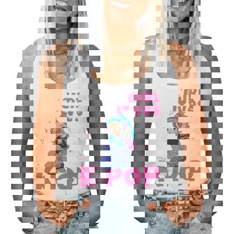 K-Pop Just A Girl Who Loves Kpop Korean Listening Kpop Lover Women Tank Top - Monsterry