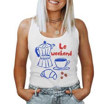 Le Weekend Le Croissant Coffee Women Tank Top - Monsterry