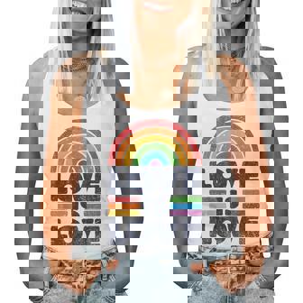 Lgbtq Love Is Love Gay Pride Lgbt Ally Rainbow Flagintage レディースタンクトップ - Kawaiitshirt