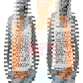 Life Happens Christmas Music Helps Retro Groovy Saying Quote Women Tank Top | Seseable CA