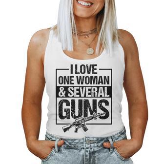 I Love One Woman And Several Guns Gun Owner Husband Women Tank Top - Thegiftio