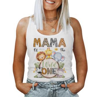 Mama Of The Wild One 1St Birthday Boy Safari Animals Women Tank Top - Thegiftio UK