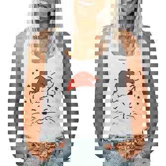 Meowy Catmas Cat Christmas Cute Kitten Cats Santa Hat Women Tank Top | Mazezy