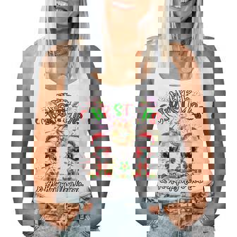 Merry Christmas & A Happy New Year Firework Disco Wine Glass Tri-Blend Women Tank Top | Seseable CA