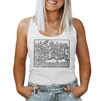 Occulte Effrayant Memento Moriquelette Horseman Danse Macabre Débardeur pour femme - Cadeauxyz