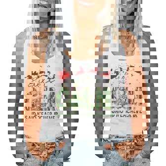 Retro Christmas Tree All Is Calm Said No Teacher Ever Women Tank Top | Seseable CA