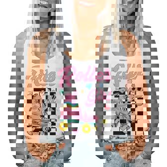 Roller Girl Retro Groovy Matching Roller Skating Skater Women Tank Top - Monsterry