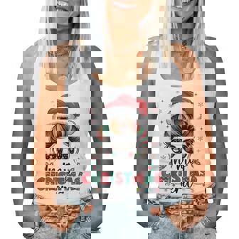 Santa Hat Messy Bun Christmas Girl In My Christmas Era Women Tank Top | Seseable CA