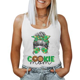 Scout Cookie Mom Girls Momlife Messy Bun Sunglasses Women Tank Top | Mazezy