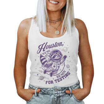 State Testing Teacher Life Racoon Teacher Test Day Women Tank Top - Thegiftio