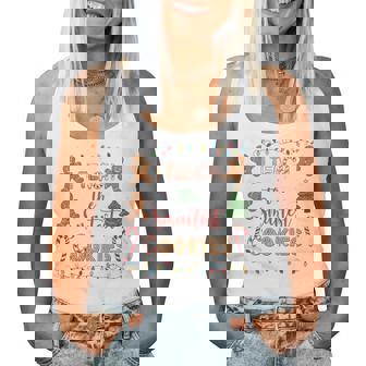 I Teach The Smartest Cookies Gingerbread Christmas Teacher Tri-Blend Women Tank Top | Mazezy