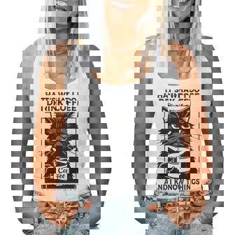 That's What I Do I Drink Coffee And I Know Things Cat Women Tank Top - Thegiftio