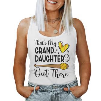 That's My Granddaughter Out There Softball Grandma Grandpa Women Tank Top - Thegiftio UK