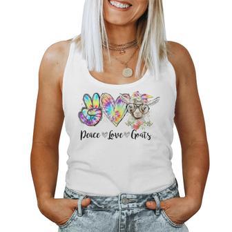 Tie Dye Peace Love Goats Farm Girl Goat Lover Women Tank Top | Mazezy
