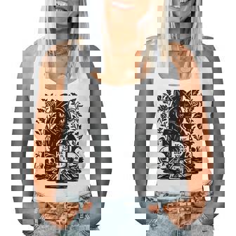 Is He Vintage Dead Yet Dark Humor Gothic Coffee Ritual Cat Women Tank Top - Monsterry