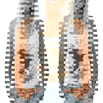 Vintage F Caw F Raven Black Bird Graphic Floral Crow F-Caw-F Tri-Blend Women Tank Top | Seseable CA