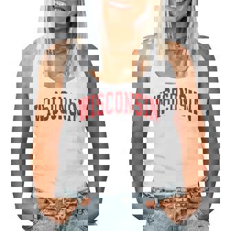 Wisconsin Wi Vintage Sports Red Boy Girl Women Tank Top - Thegiftio