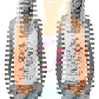 ヴィンテージ 1935年 蓮の花 日本の鶴 鳥 89歳の誕生日 レディースタンクトップ - Kawaiitshirt