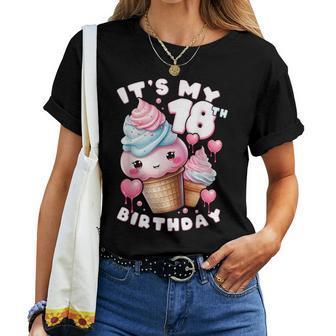 18° Compleanno Ragazza 18 Anni Gelato Numero 18 Maglietta da donna - Novitaregali