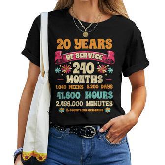 20 Years Of Service 20Th Year Work Anniversary For Women Women T-shirt - Thegiftio UK