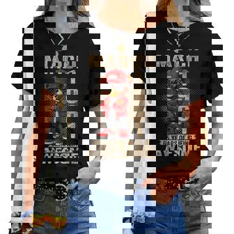 3月65日 誕生日 男性 女性 1961 素晴らしいテディベア レディースTシャツ - Kawaiitshirt