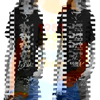 40º Cumpleaños Nacido En 1981Intage 40 Retro Bday Regalo Camiseta de mujer - Regaloses