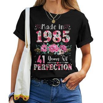 41 Year Old Made In 1985 Floral 41Th Birthday Women Women T-shirt - Thegiftio UK