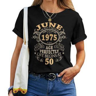 50 Años Cumpleaños Hombre Junio 1975Intage 1975 Camiseta de mujer - Regaloses