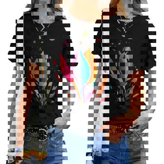 5月 誕生日 チューリップ 花 春 チューリップ 白 花 女の子 レディースTシャツ - Kawaiitshirt