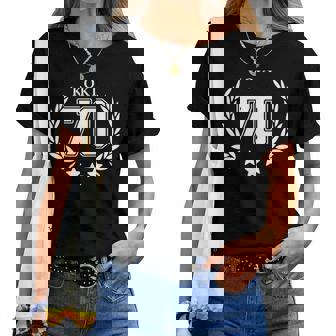 70 歳 古希 祝い 70歳 70才 お祝い 男性 女性 古希祝い ギフト 贈り物 父 母 こき 誕生日 紫 長袖tシャツ レディースTシャツ - Kawaiitshirt