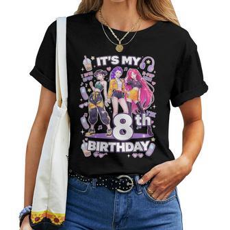 8Th Birthday 8 Year Old Girl Korean Pop Kpop Bday Party Women T-shirt - Thegiftio UK