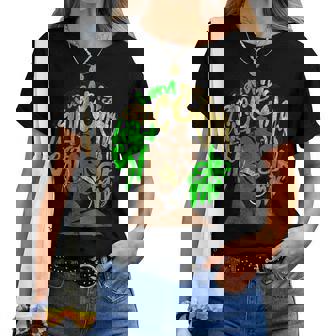 I Am My Ancestors Dreams Afro Black Queen Vintage Lime Green Women T-shirt - Thegiftio