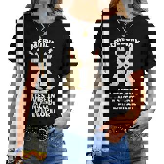 Aomebunny Le Encantaer Un Desarrolladorin Código Lindo Conejito De Pascua Camiseta de mujer - Regaloses