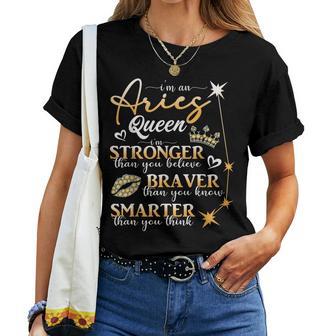 Aries Queen March April Birthday Aries Zodiac Sign Horoscope Women T-shirt - Thegiftio UK