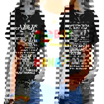 Autism Awareness Nana Autistic Heart Proud Autism Grandma Women T-shirt - Thegiftio