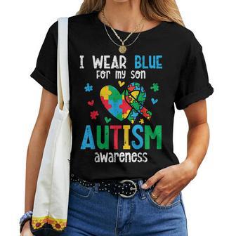 Autism Awareness Wear Blue For My Son Asd Mom Dad Women Women T-shirt | Mazezy