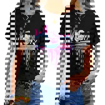 Baseball Mom Ice Cream Drip Mother's Day Baseball Mama Women T-shirt - Thegiftio