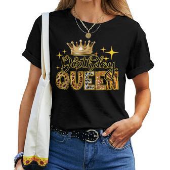 Birthday Queen Ladies American Afro Girls Party Women T-shirt | Mazezy