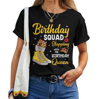 Birthday Squad Stepping With The Birthday Queen Shoes Nails Women T-shirt - Thegiftio UK