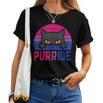 Bisexual Cat Purride Retro Bi Pride Flag Lgbtq Girls Women T-shirt - Thegiftio UK