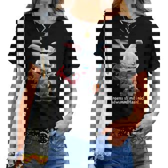 Böses Hasi I Irgendwastimmt Mit Hasi Nicht I Angry Bunny T-shirt Frauen - Seseable