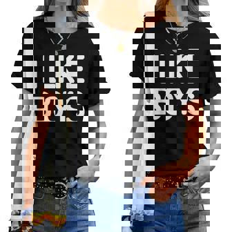 I Like Boys Jokes Sarcastic Women T-shirt | Mazezy