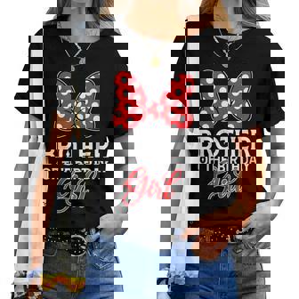 Brother Of The Birthday Girl Cute Pink Bow Family Matching Women T-shirt - Thegiftio