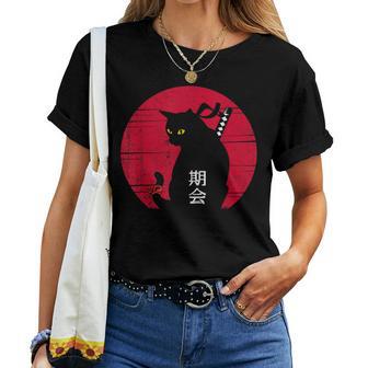 Camisa Japonesa De Gato Negro Divertida Para Es Hombres Amantes De Los Gatos Camiseta de mujer - Regaloses