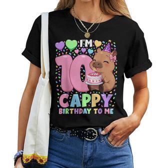 Capybara Birthday Kawaii Girl Capybara 10Th Birthday Women T-shirt - Thegiftio
