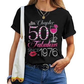 Chapter 50 Fabulous Since 1976 50Th Birthday Queen Diamond Women T-shirt - Thegiftio UK