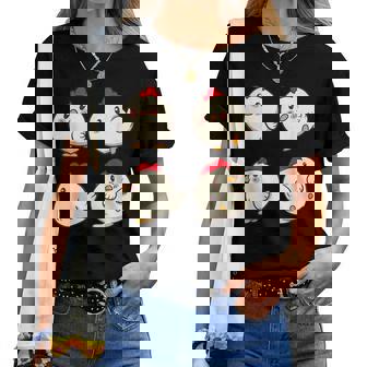 Chicken Chickens Cute Kawaii Anime Kawaii Japan レディースTシャツ - Kawaiitshirt