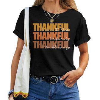 Christian Thanksgiving Thankful To God For Family Blessings Women T-shirt - Thegiftio UK
