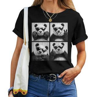 Cool Panda With Sunglasses Photobooth Giant Panda Bear Women T-shirt - Thegiftio UK