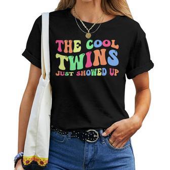 Cool Twins Just Showed Up Spirit Week Groovy Twin Day Twins Women T-shirt - Thegiftio